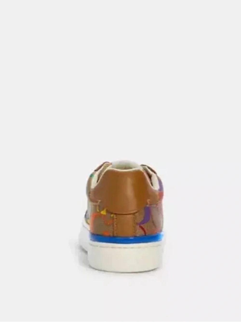 Coach Multicolor Logo Low-Top Sneaker in Brown, Orange, Red, Yellow, Blue - Picture 3 of 5